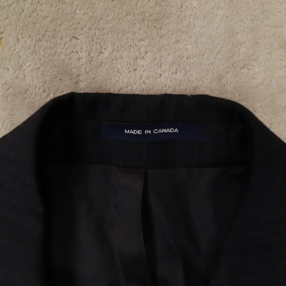 Chaps Ralph Lauren Vintage Men's 40R Navy Blue Herringbone Blazer Heritage‎ 90s